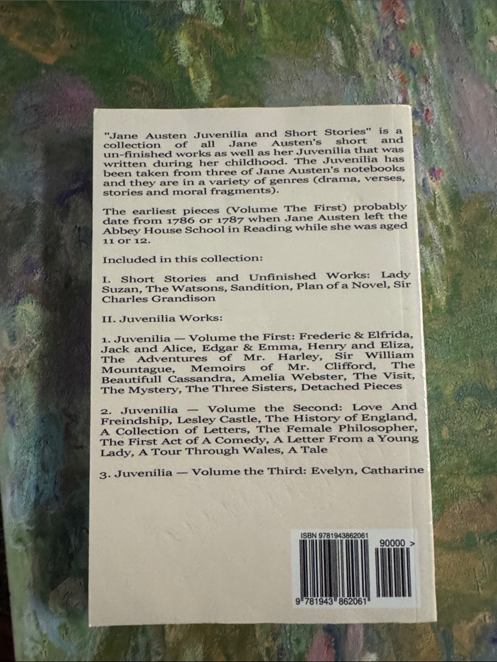 Jane Austen Juvenilia and Short Stories Paperback - White & Green Cover - Picture 2 of 2